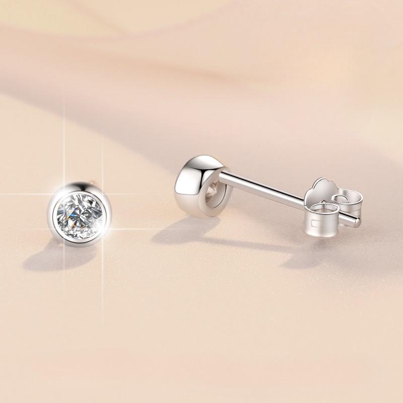 43. S925 Sterling Silver Bubble Stud Earrings  Synthetic Moissanite Stud Earrings