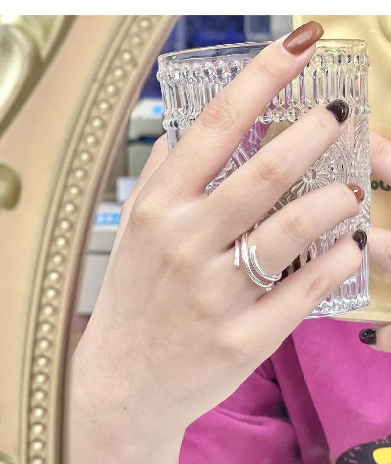 S92 Sterling Silver Multi-layer Line Ring for Women - 535(45%)