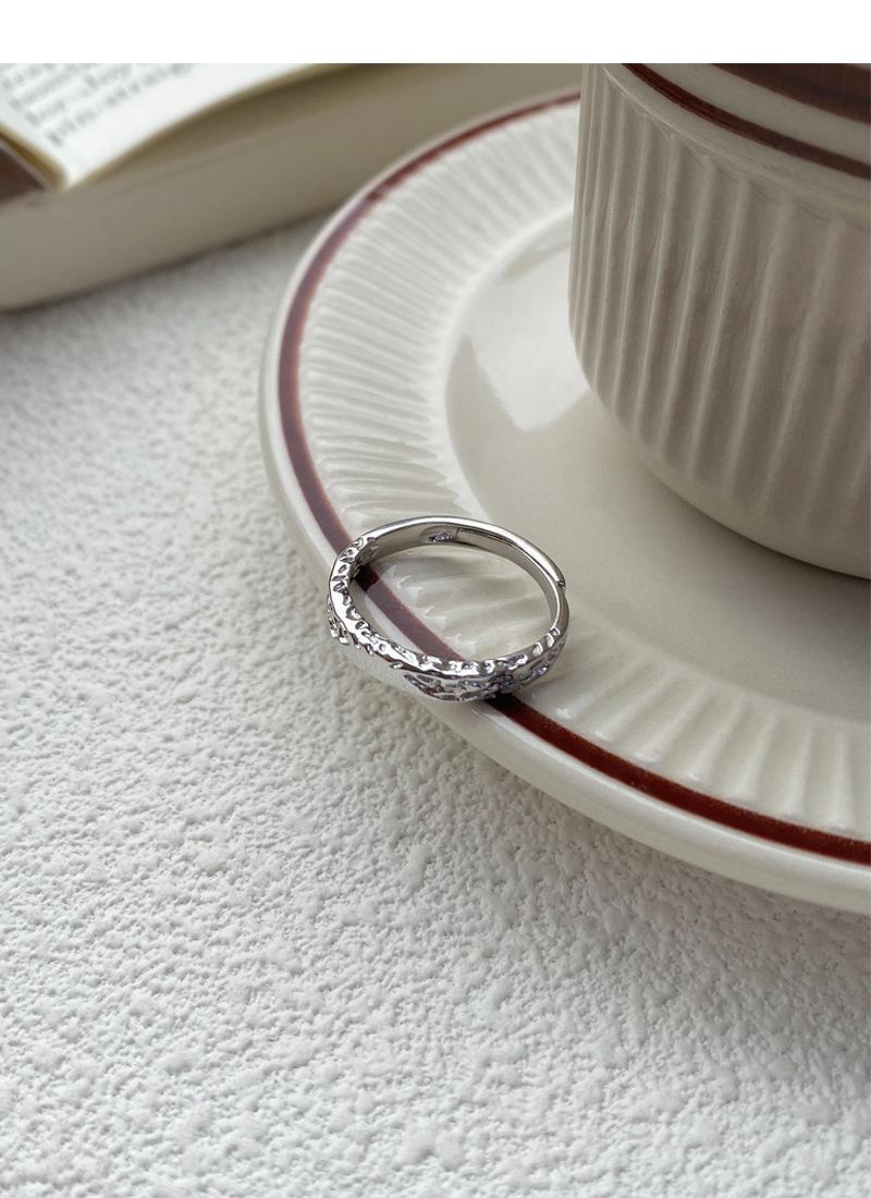 S25 Sterling Silver Simple Glacier Plain Band Couple Ring Open Ring -507 jewellery  with  meaning(45%)