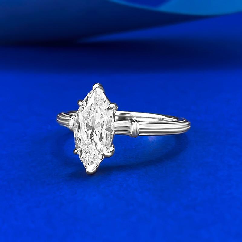 S925 Sterling Silver Bends and Hitches Twist Horse Eye Ring 6 * 12mm 6A Cubic Zirconia Ring-340(35%)