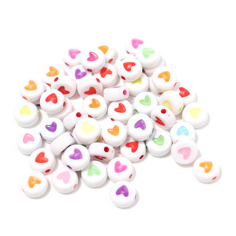 Acrylic Multi-Style Colorful Flat round Pattern Beads/Diy Beads/ Bracelet Beads Wholesale