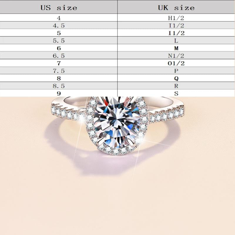 6A Cubic Zirconia S925 Sterling Silver Halo 2 Carat Ring Elegant Luxury Daily Life Woman Birthday Gift Engagement Ring Springtok-290(35%)