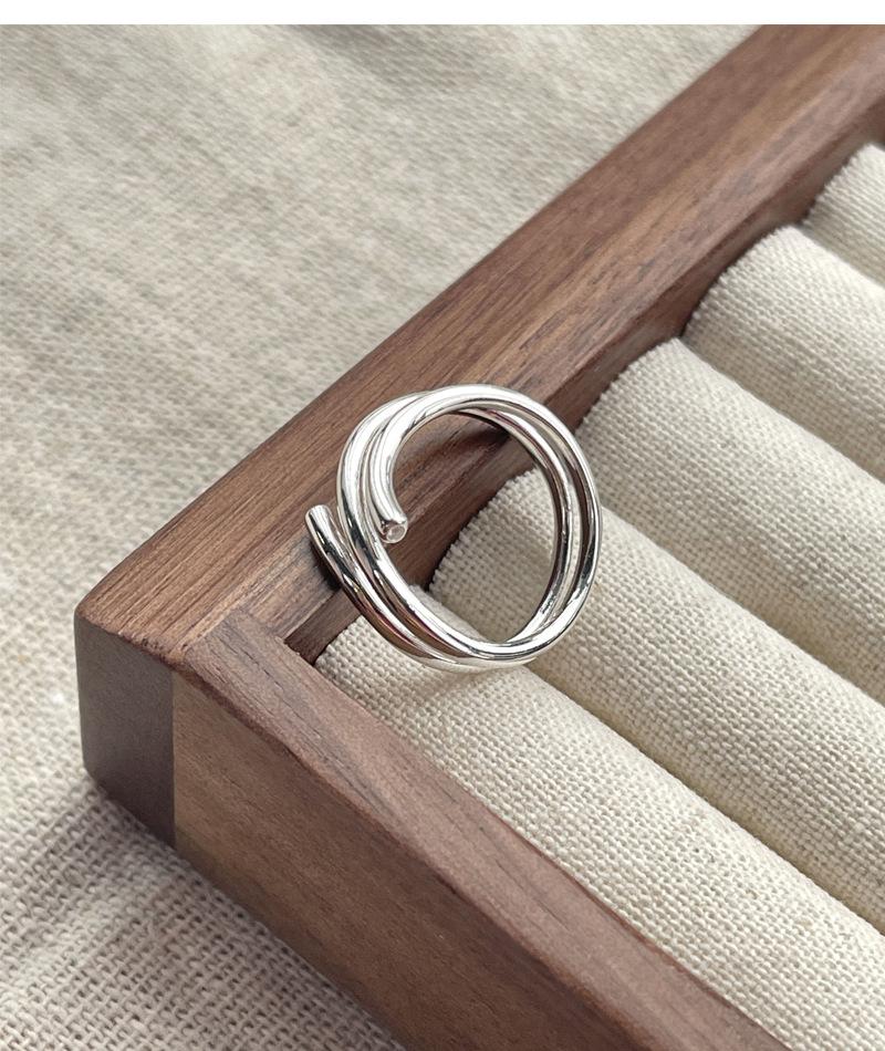 S92 Sterling Silver Multi-layer Line Ring for Women - 535(45%)