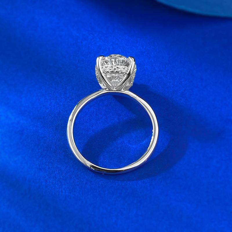 S925 Sterling Silver Radiant Cut Oval Ring 9 * 13mm 6A Cubic Zirconia Ring-266(35%)