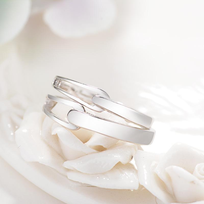 S925 Sterling Silver Couple Fashion Plain Band Ring-497 weddingring(45%)