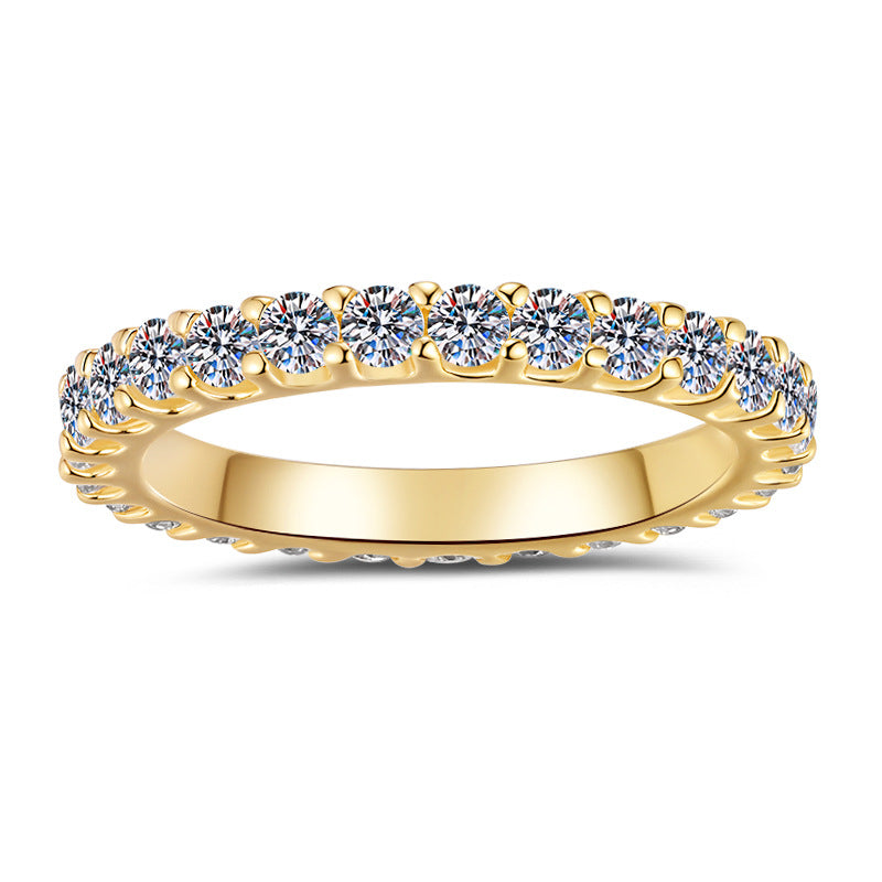 S925 Sterling Silver Full Band Row Moissanite fashion jewelry Ring-581(35%)