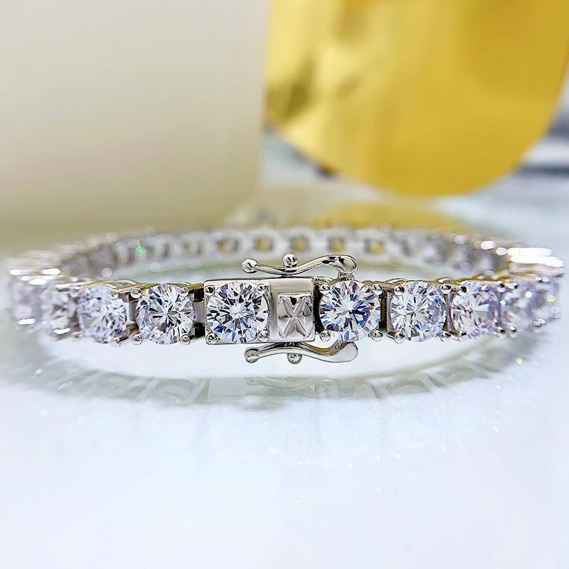 S925 Sterling Silver Full Oval Stones Tennis Bracelet 8A Cubic Zirconia Bracelet(15%)