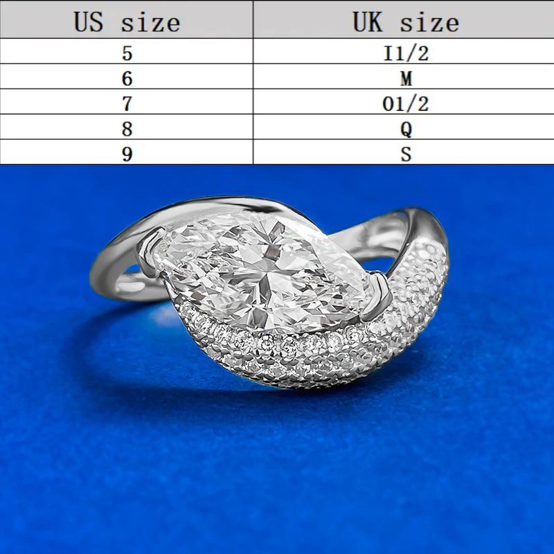 S925 Sterling Silver Marquise Ring 6*12mm 6A Cubic Zirconia Ring fashion jewelry accessory woman girl promise ring-287(35%)