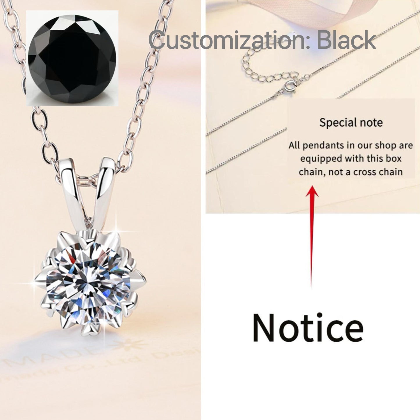 7. S925 Sterling Silver Snowflake Necklace Synthetic Moissanite Necklace