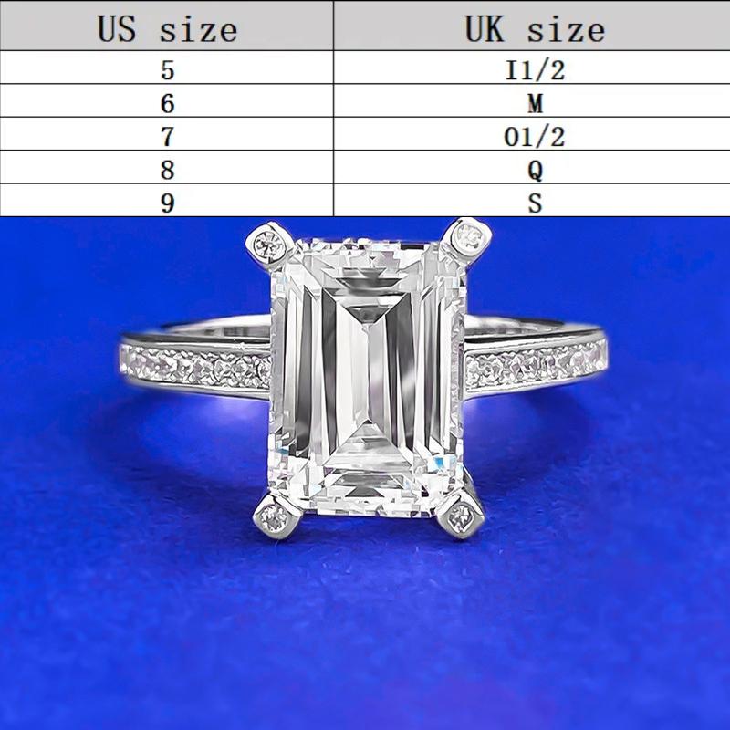S925 Sterling Silver Grandma Cut Square Ring 7*10mm 6A Cubic Zirconia Ring fashion jewelry accessory woman girl promise ring Springtok-295(35%)