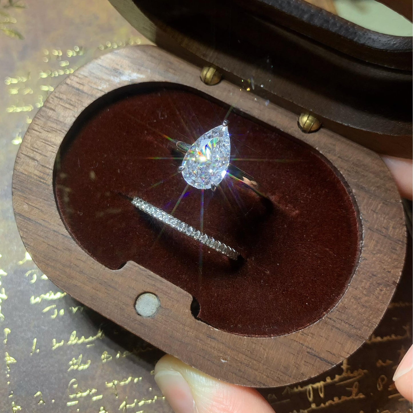 S925 Silver Pear Ice Flower Cut Water Drop Ring 7*11 8A Cubic Zirconia Ring Daily Wear fashion jewelry accessory woman girl promise rin-220(35%)