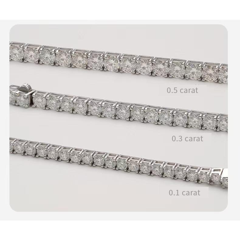 51. S925 Sterling Silver Synthetic Moissanite Tennis Bracelet