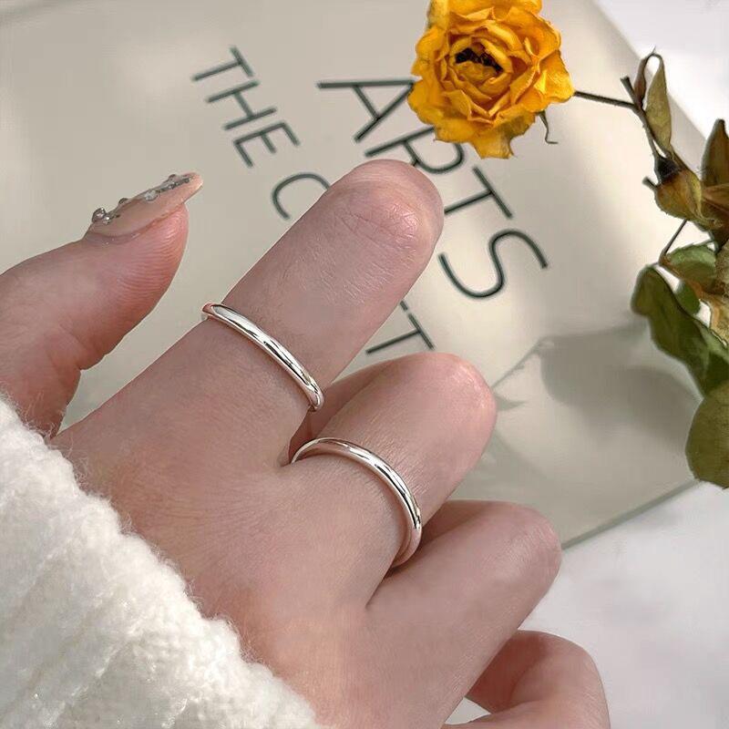 S925 Sterling Silver Simple Minimalist Open Ring for Women - 527(45%)