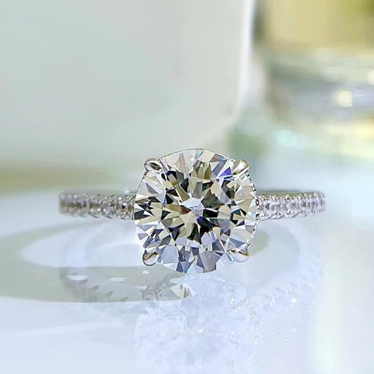 S925 Sterling Silver Eight Arrows And Eight Hearts Cut Round Ring 8mm 6A Cubic Zirconia Ring fashion jewelry accessory woman girl promise ring Springtok-367(35%)