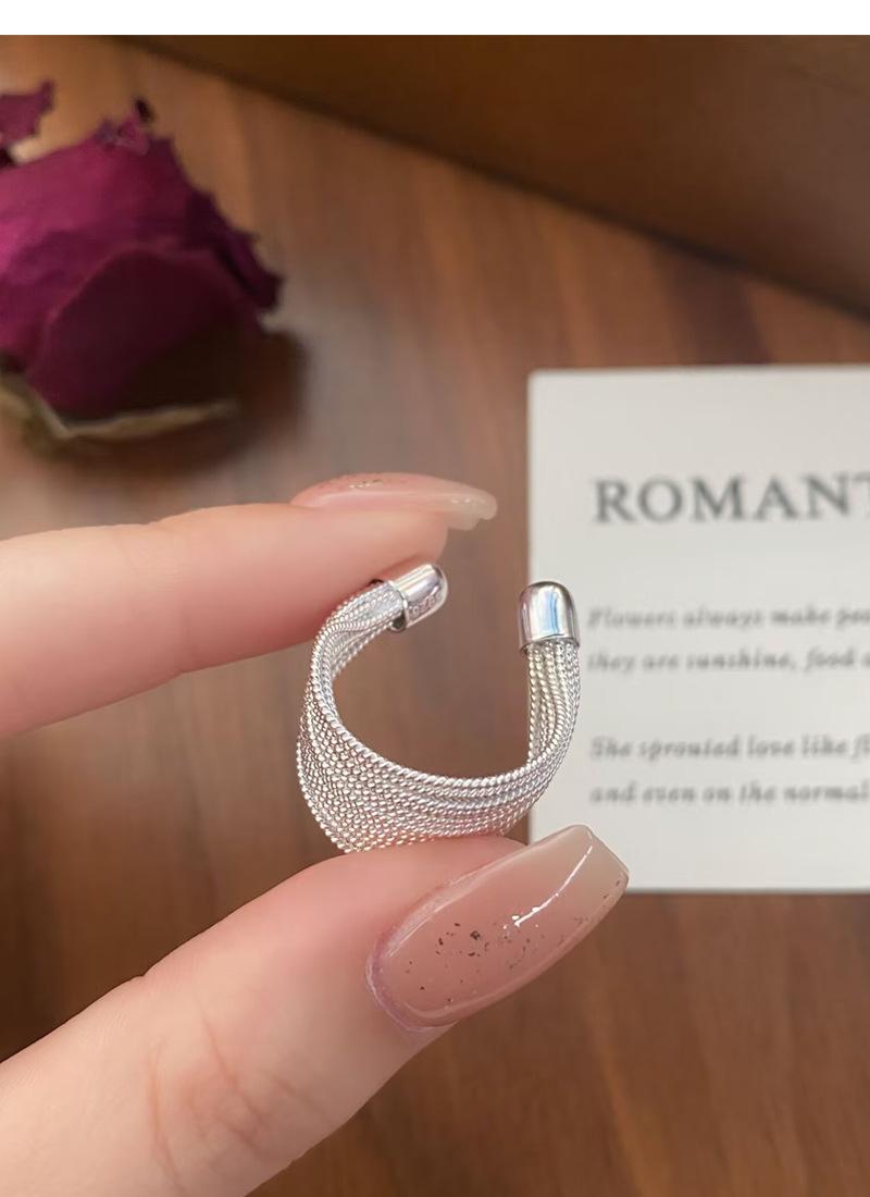 S925 Sterling Silver Minimalist Multi-layer Line Geometry Open Ring for Women -508(45%)
