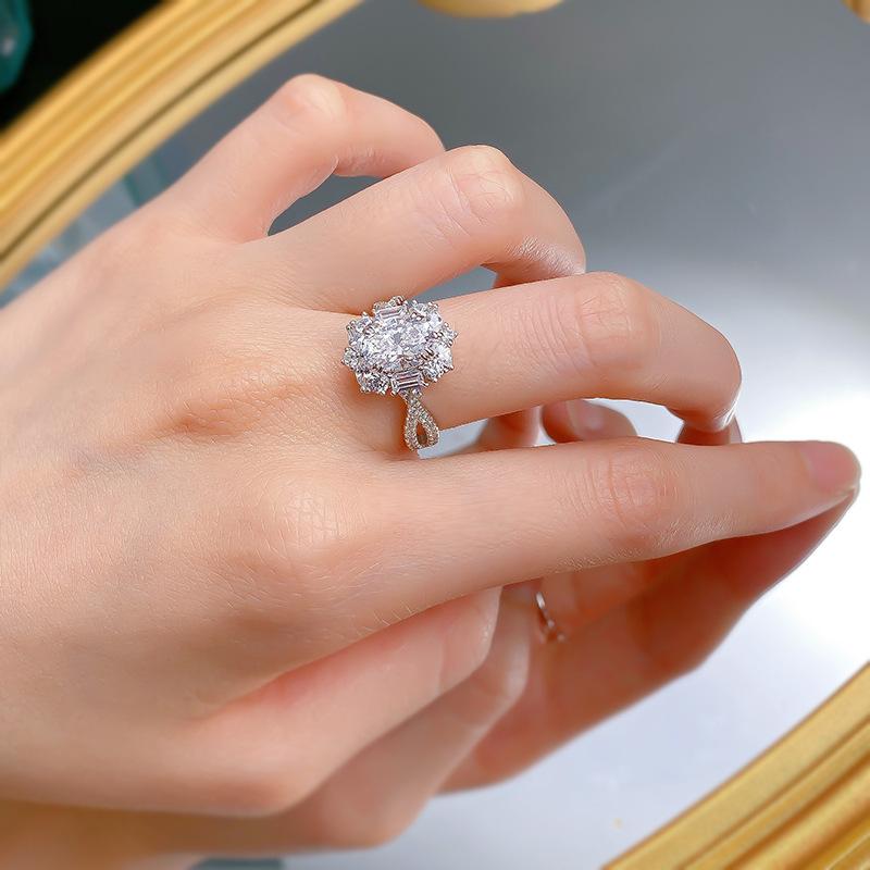 S925 sterling silver oval cut ring 7*9mm 6A cubic zirconia ring fashion jewelry accessory woman girl promise ring Springtok-280(35%)