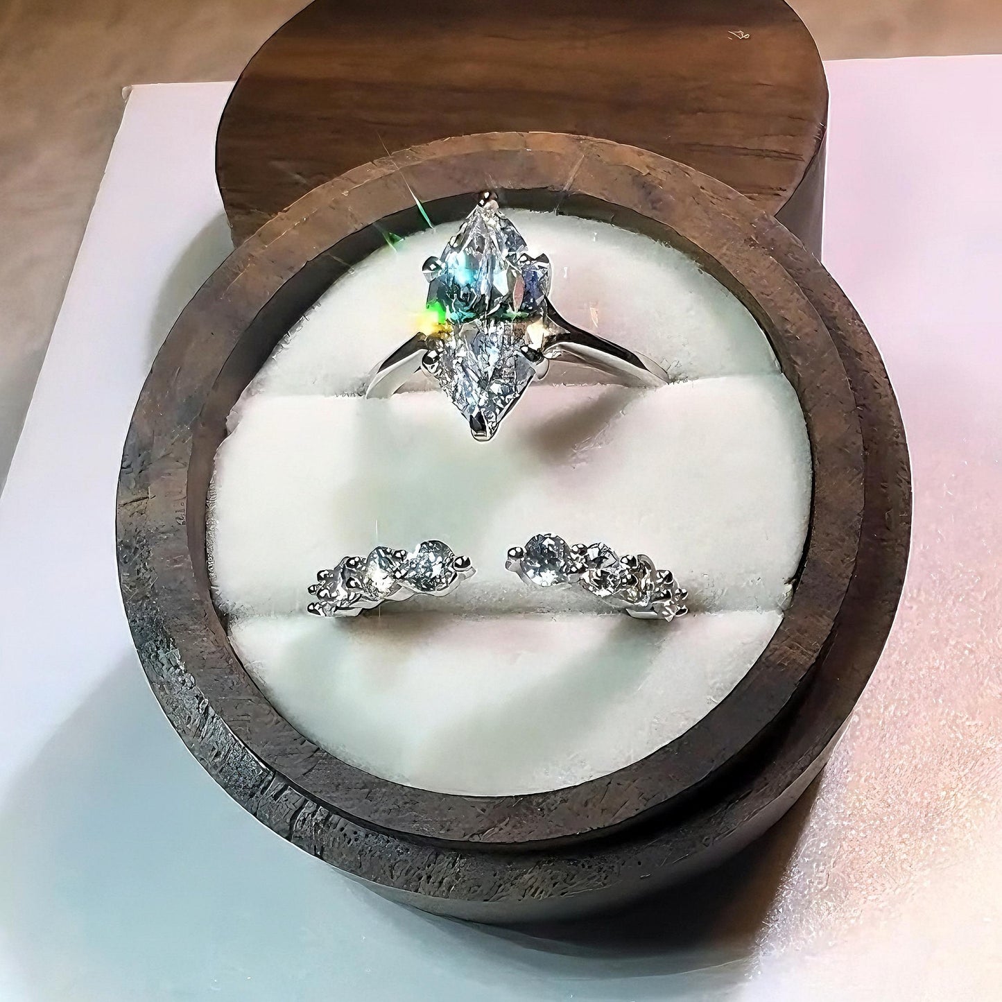 S925 Marquise Ring 7*14mm 6A Cubic Zirconia Ring Plain Circle fashion jewelry accessory woman girl promise ring-103(35%)