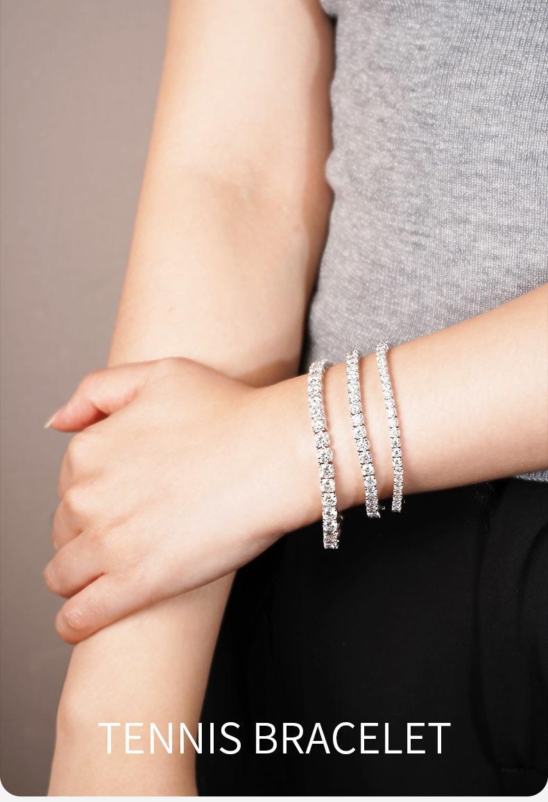 S925 Sterling Silver Synthetic Moissanite Tennis Bracelet-302(1%)
