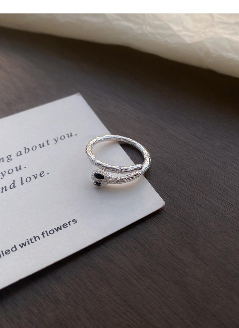 S925 Sterling Silver Snake Ring for Women, Adjustable Open Design - 628(45%)