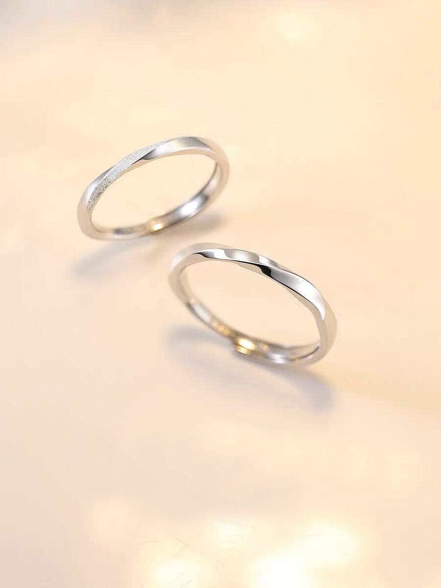 S925 Sterling Silver Mobius Ring Couple Plain Pair Ring -539 weddingring(45%)