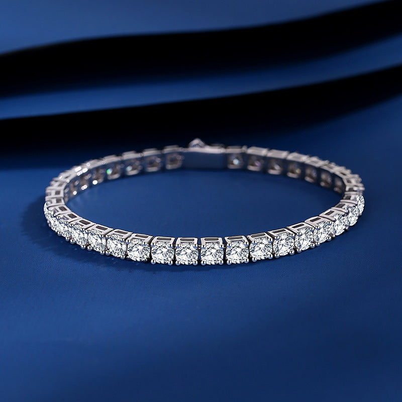 S925 Sterling Silver Synthetic Moissanite Tennis Bracelet