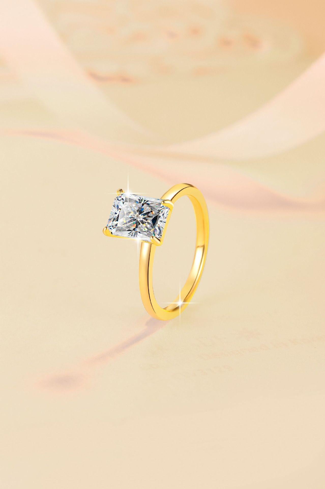 8A Cubic Zirconia S925 Sterling Silver Rectangular Radiant Ring 2Carat-448 custom  engagement  ring(25%)