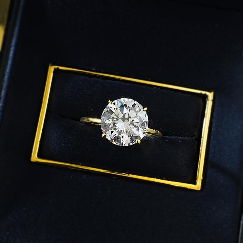 S925 Sterling Silver Eight arrows and eight hearts Cut Round Ring 10mm 6A Cubic Zirconia Ring Springtok-282(35%)