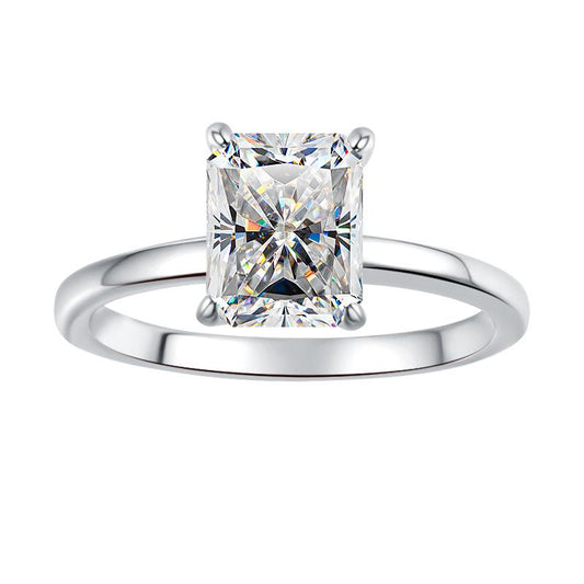 8A Cubic Zirconia S925 Sterling Silver Rectangular Radiant Ring 2Carat-448 custom  engagement  ring(25%)