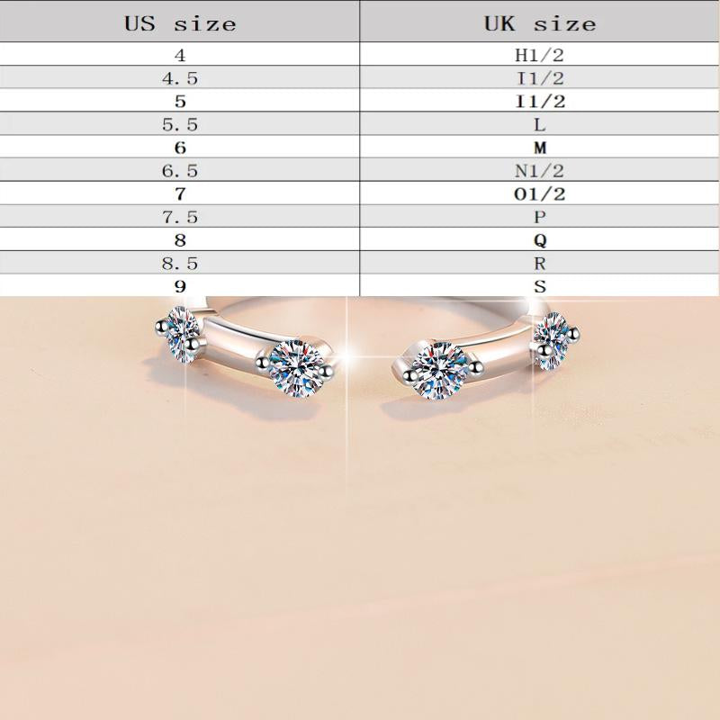 S925 Sterling Silver Four Stars Band Ring Open Ring 6A Cubic Zirconia fashion jewelry accessory woman girl promise ring Springtok-118(35%)