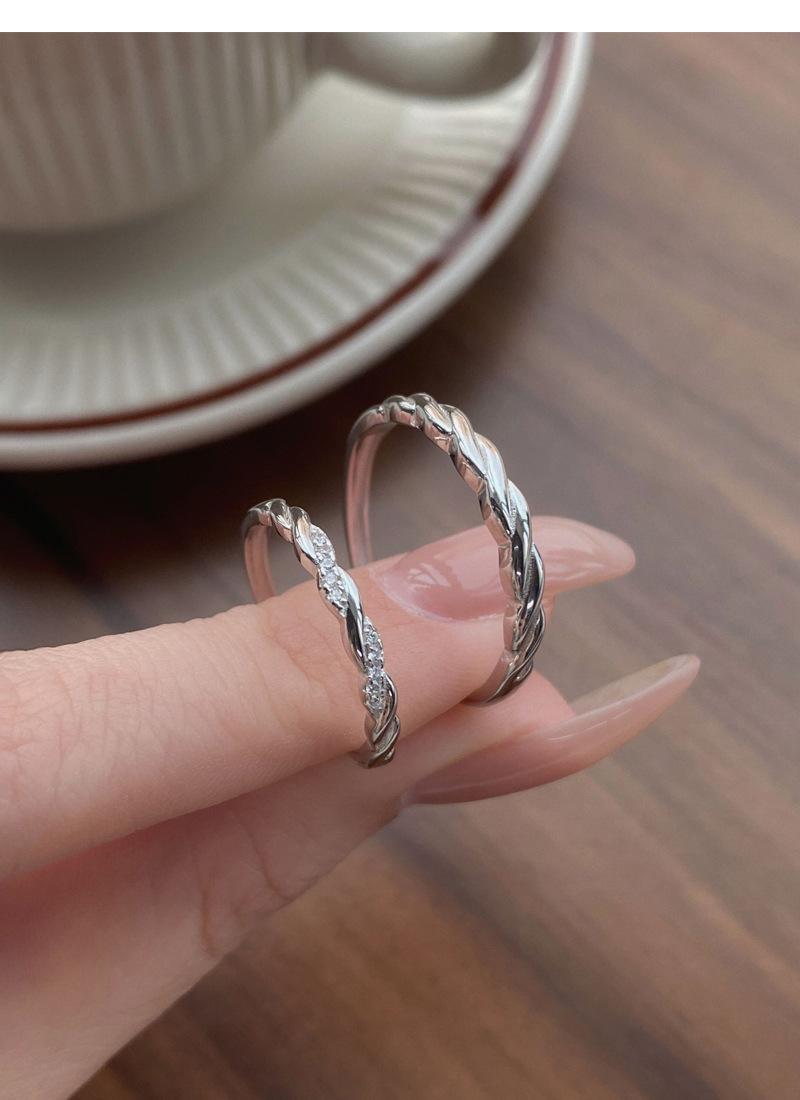 S925 Sterling Silver Mobius Ring Couple Rings Simple Adjustable Band -519 weddingring(45%)