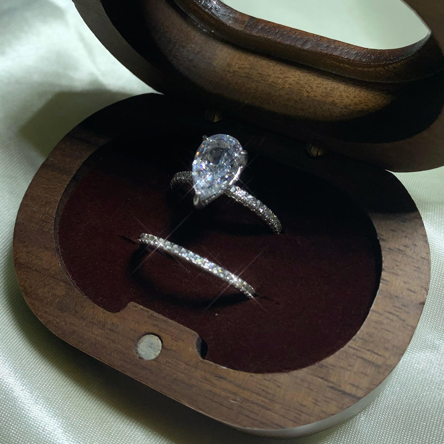 S925 Sterling Silver Pear Shaped Ice Flower Cut Ring 7*11mm 8A Cubic Zirconia Ring fashion jewelry accessory woman girl promise ring Springtok-216(35%)