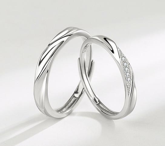 S925 Sterling Silver Simple Plain Band Couple Rings - 487 weddingring(45%)