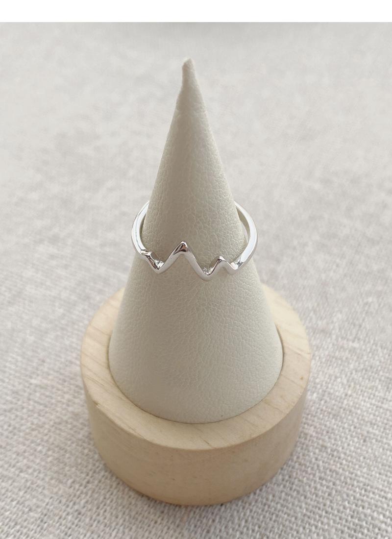 S925 Sterling Silver Simple ECG Ring Switchable Index Finger Women Ring-521(45%)