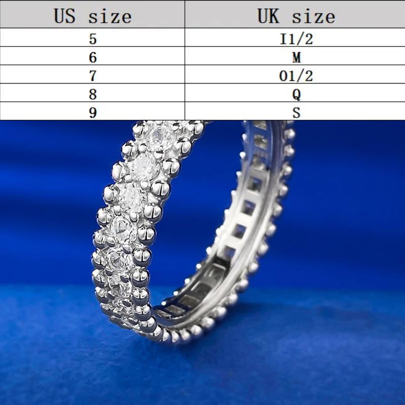S925 Sterling Silver Single Row Starry Band Ring 6A Cubic Zirconia Ring-185(35%)