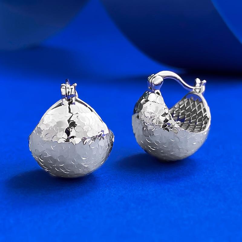 S925 Sterling Silver Ice Crushing Ball Lamp Earrings Daily Life Earrings Springtok(35%)-620
