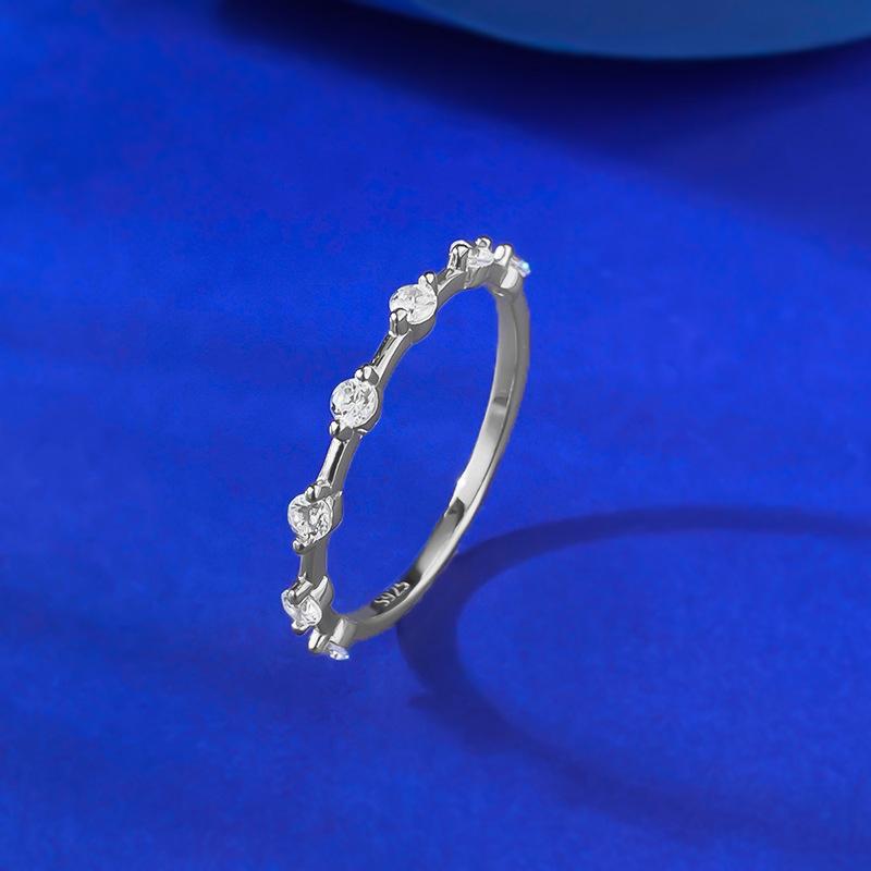 S925 Silver Golden-Plated Band 6A Cubic Zirconia Ring jewellery-116(45%)