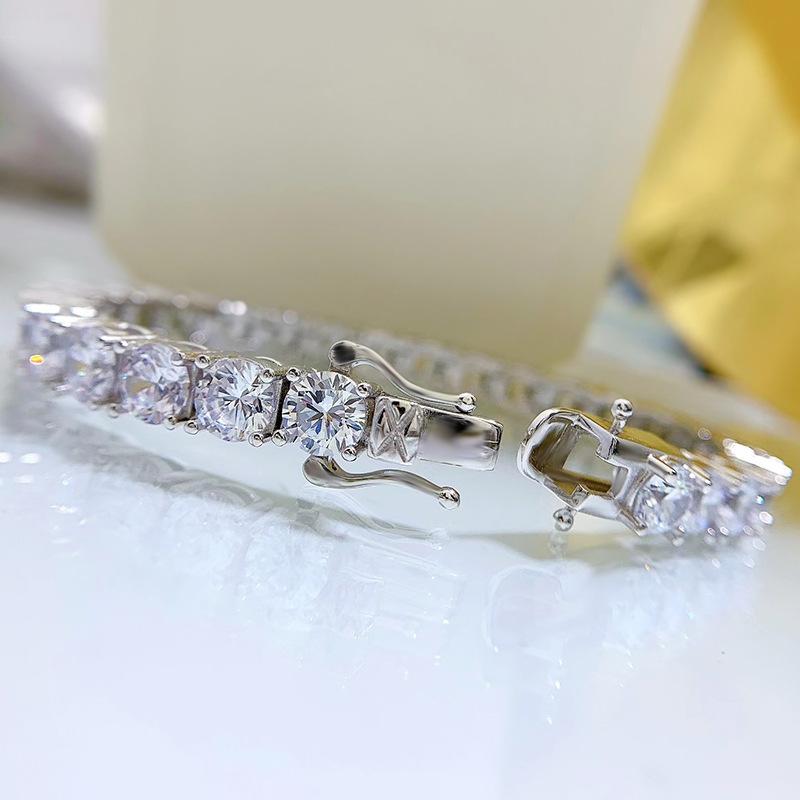 S925 Sterling Silver Full Oval Stones Tennis Bracelet 8A Cubic Zirconia Bracelet(15%)