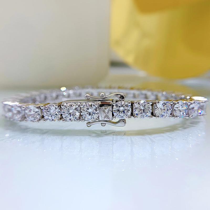 S925 Sterling Silver Full Oval Stones Tennis Bracelet 8A Cubic Zirconia Bracelet(15%)