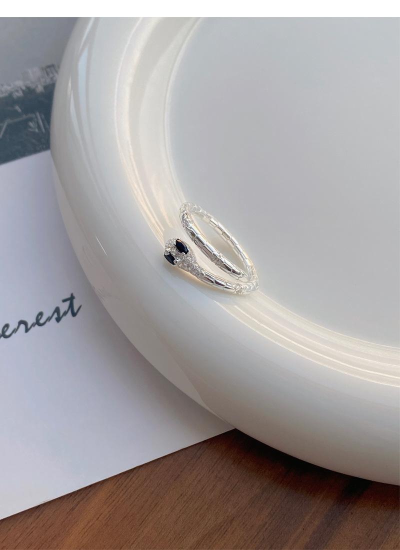 S925 Sterling Silver Snake Ring for Women, Adjustable Open Design - 628(45%)