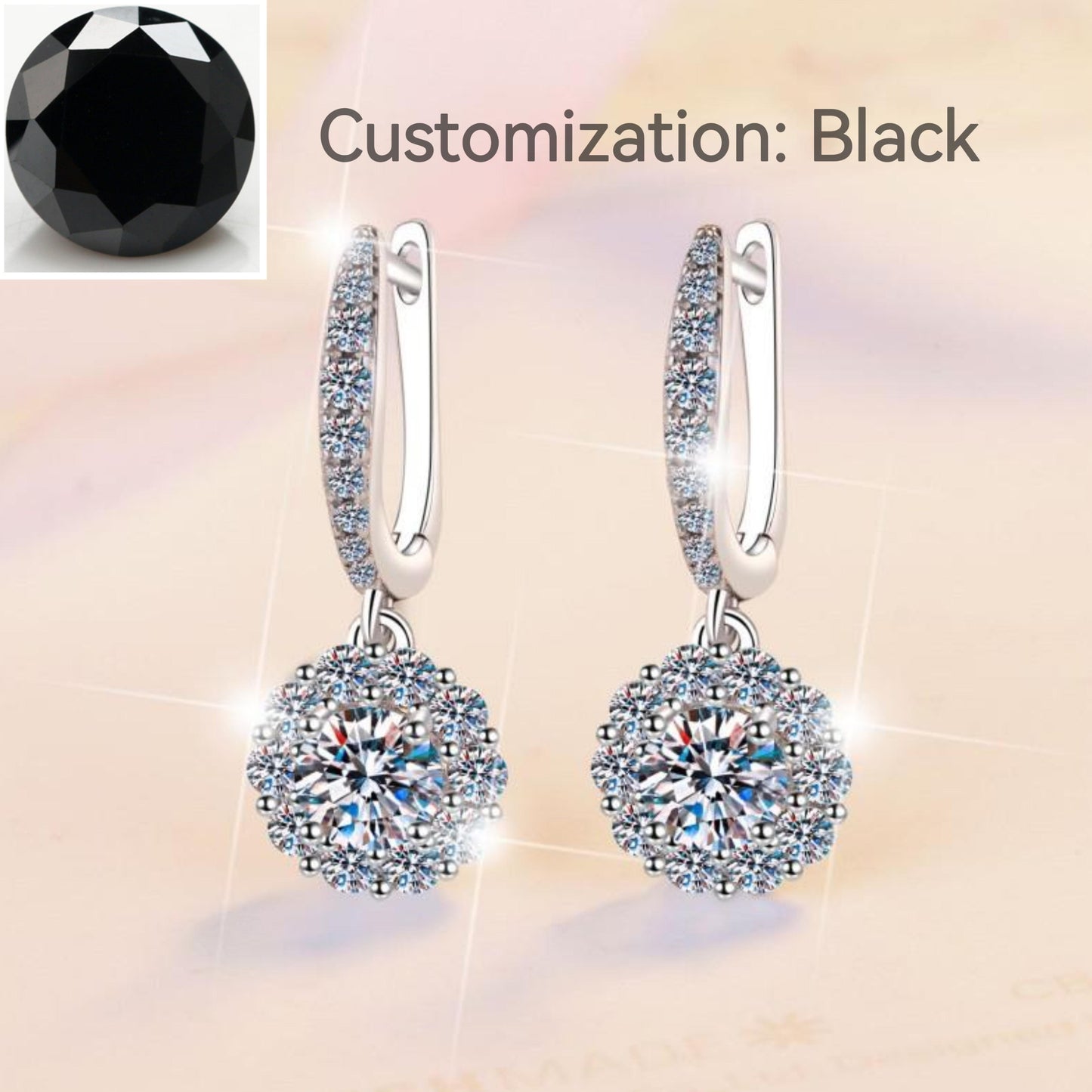 S925 Sterling Silver Flower Dangling Earrings Round Earrings Daily Life Earrings-607(35%)