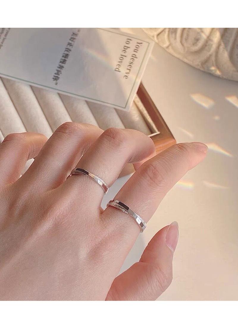 S925 Sterling Silver Mobius Plain Band Couple Rings Pair - 526 weddingring(45%)