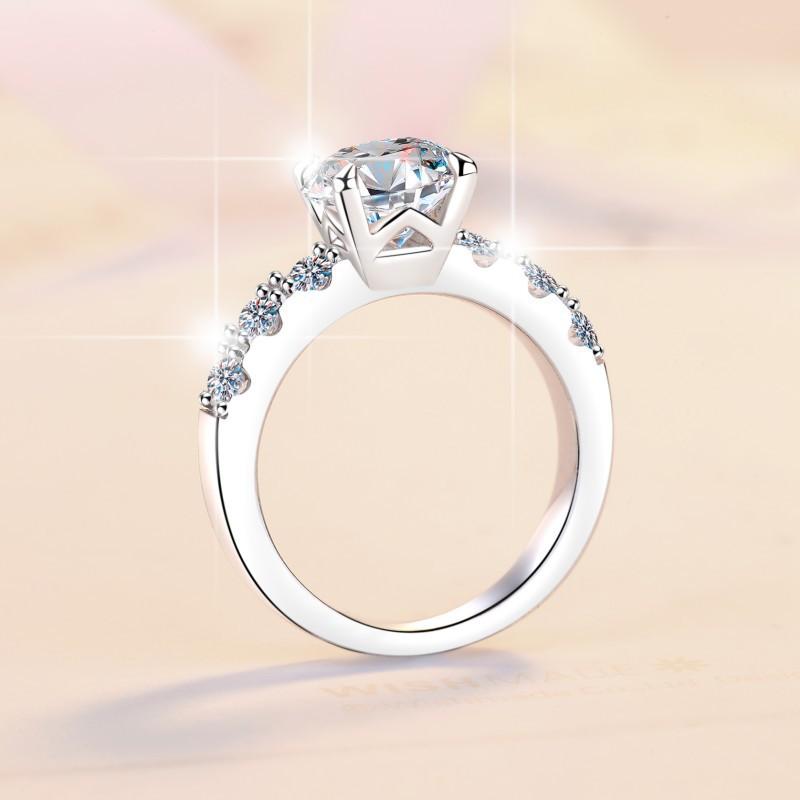 S925 Sterling Silver Eight Hearts And Eight Arrows Ring Synthetic Moissanite Ring 2Carat-259(35%)