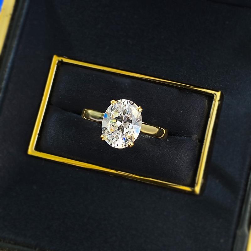 S925 sterling silver oval cut ring 8*10mm 6A cubic zirconia ring fashion jewelry accessory woman girl promise ring-383(35%)