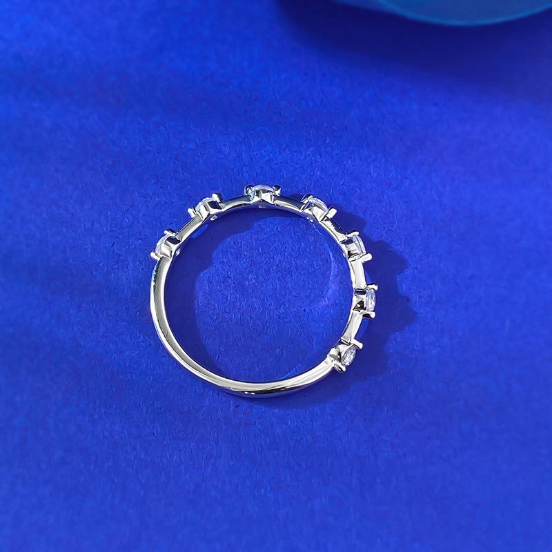 S925 Silver Golden-Plated Band 6A Cubic Zirconia Ring jewellery-116(45%)