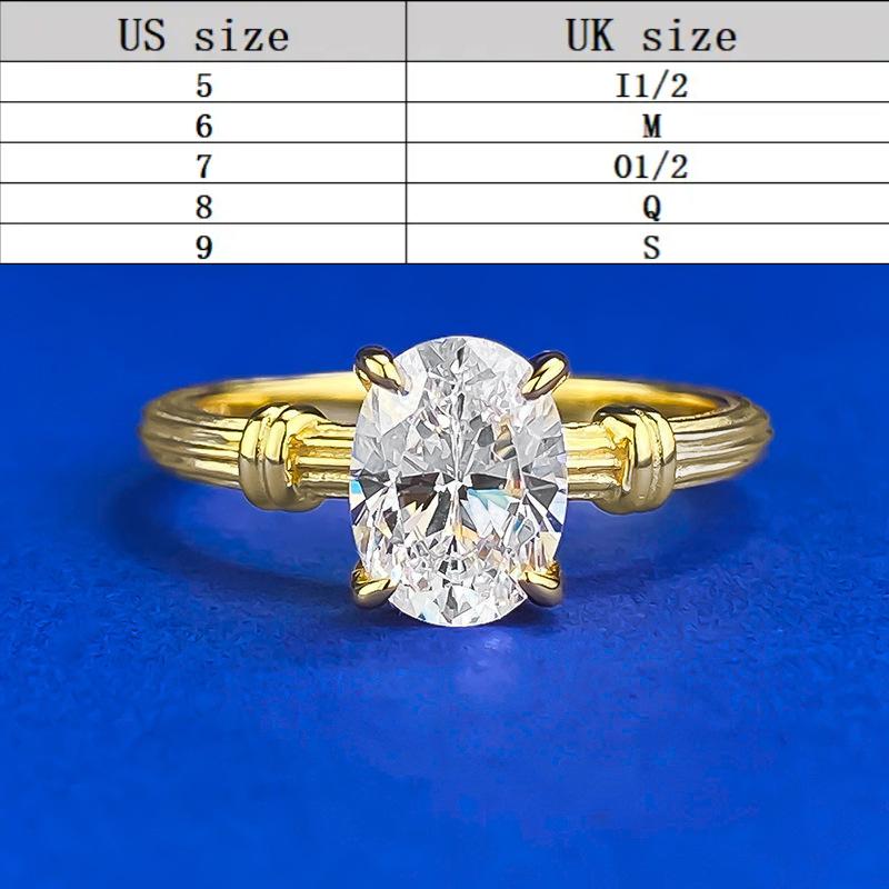 S925 Sterling Silver Oval Cut Oval Ring 6*8mm 6A Cubic Zirconia Ring-349(35%)