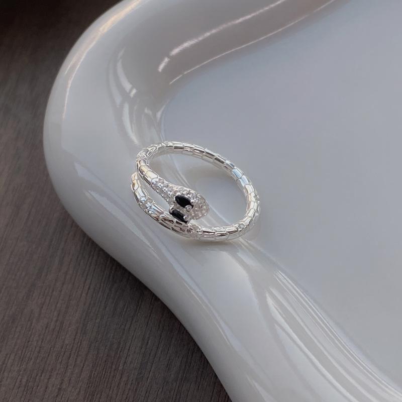 S925 Sterling Silver Snake Ring for Women, Adjustable Open Design - 628(45%)