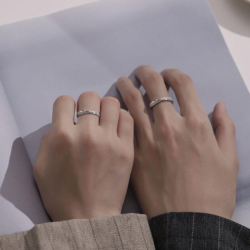 S925 Sterling Silver Cross Line Couple Ring-631 weddingring(45%)