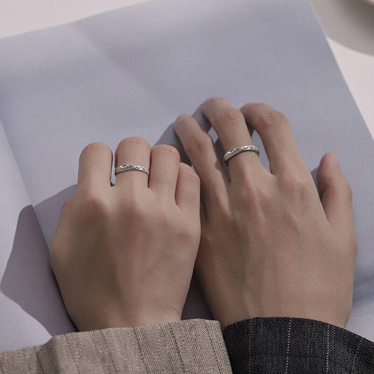 S925 Sterling Silver Cross Line Couple Ring-631 weddingring(45%)