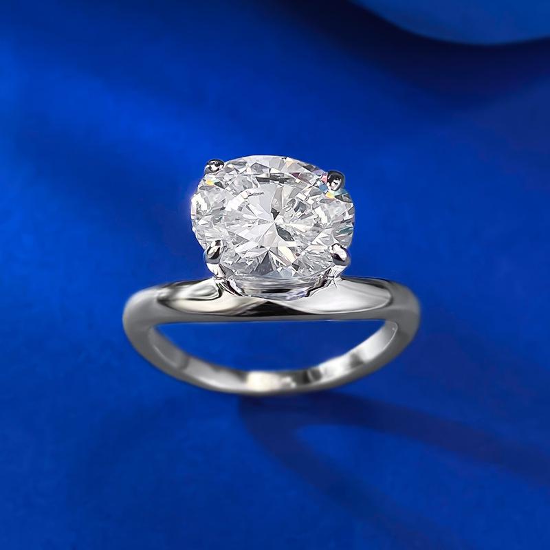 S925 sterling silver oval cut oval high carbon ring 8*10mm 6A cubic zirconia ring fashion jewelry accessory woman girl promise ring-385(35%)