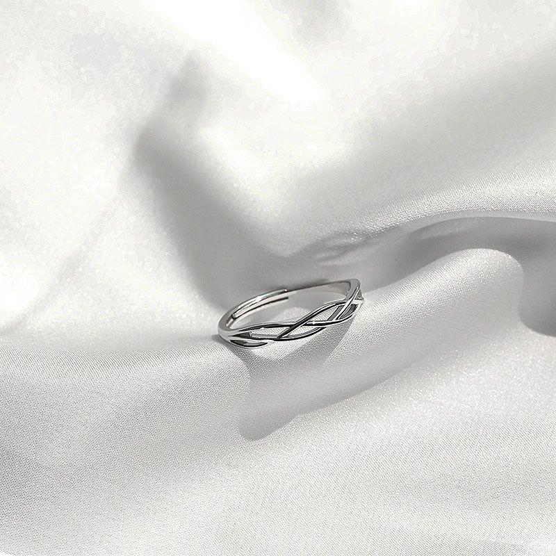 S925 Sterling Silver Plain Circle Geometric Line Winding Ring Female-538(45%)